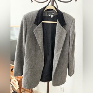 Sag Harbor Women's Charcoal Blazer with Black Collar